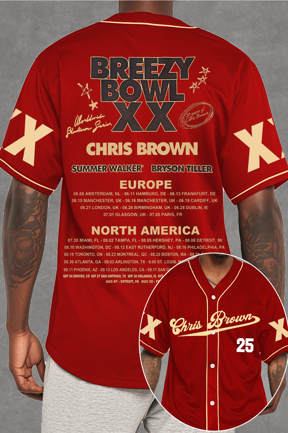 cb Jersey Tour 2025  Baseball Jersey