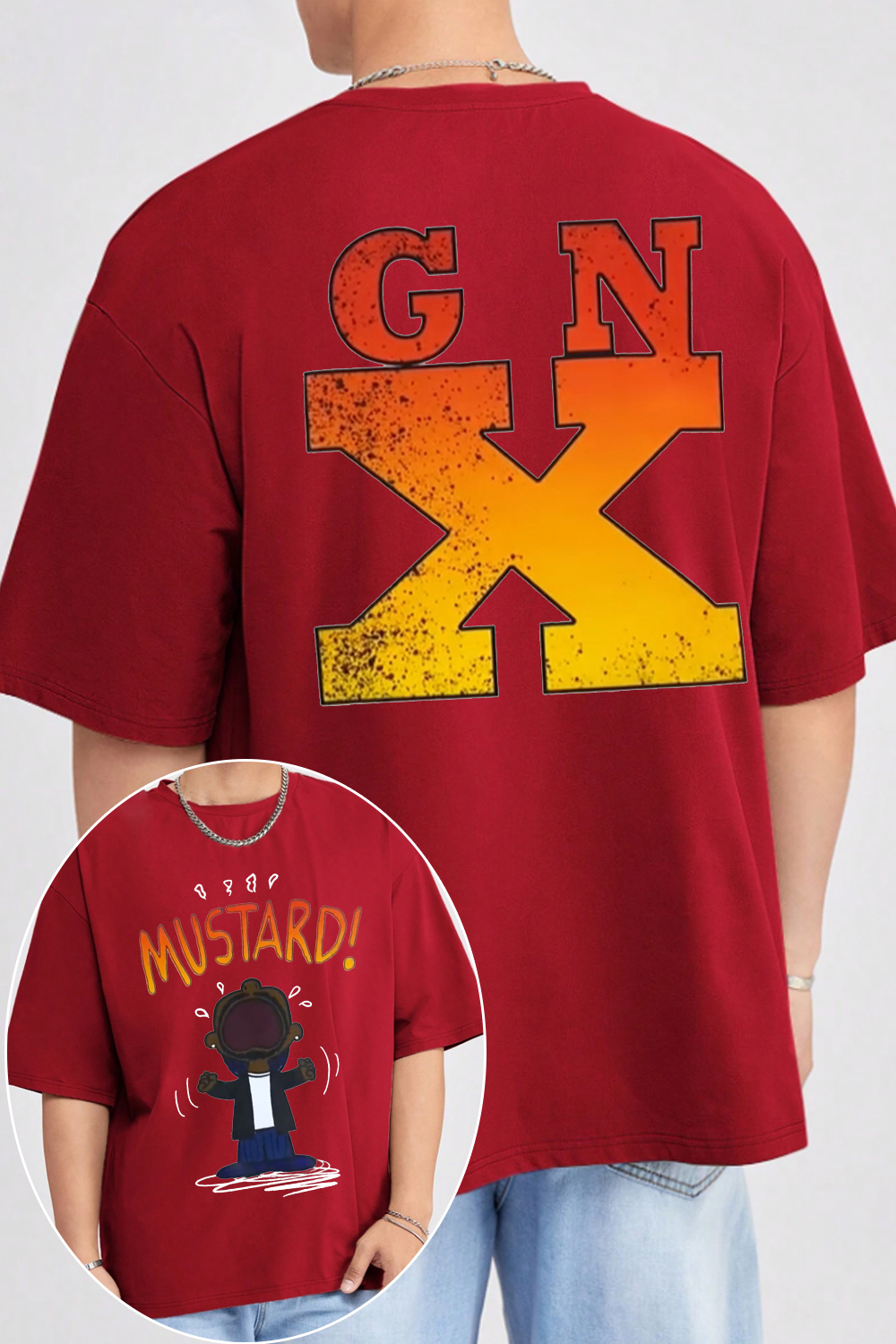 GNX double-sided printed men's short-sleeved T-shirt