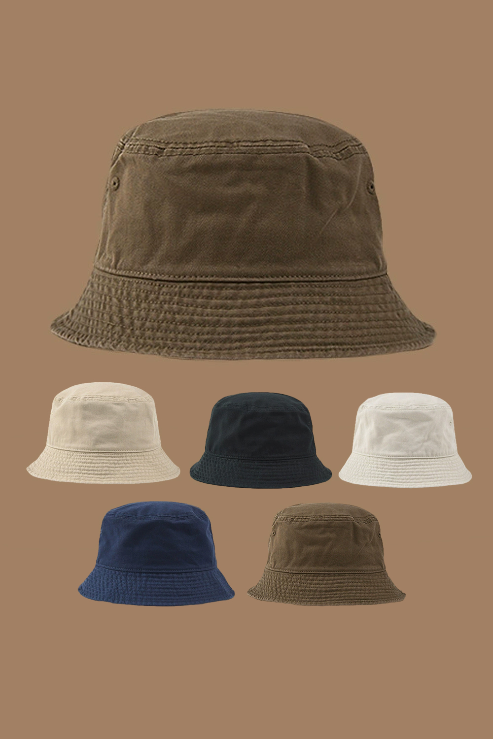Retro solid color sun protection fisherman hat - unisex