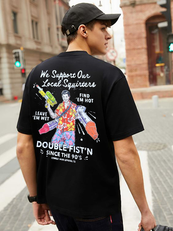 Personalized front and back printed short-sleeved men's T-shirt