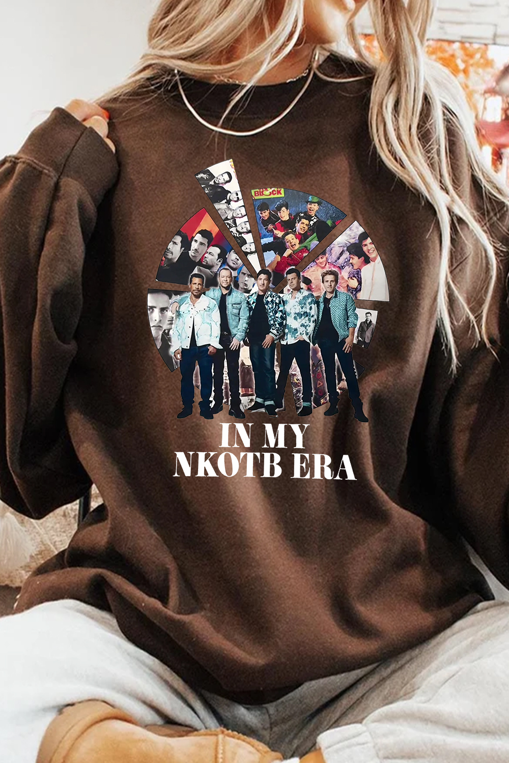 IN MY NKOTB ERA long-sleeved crew neck sweatshirt