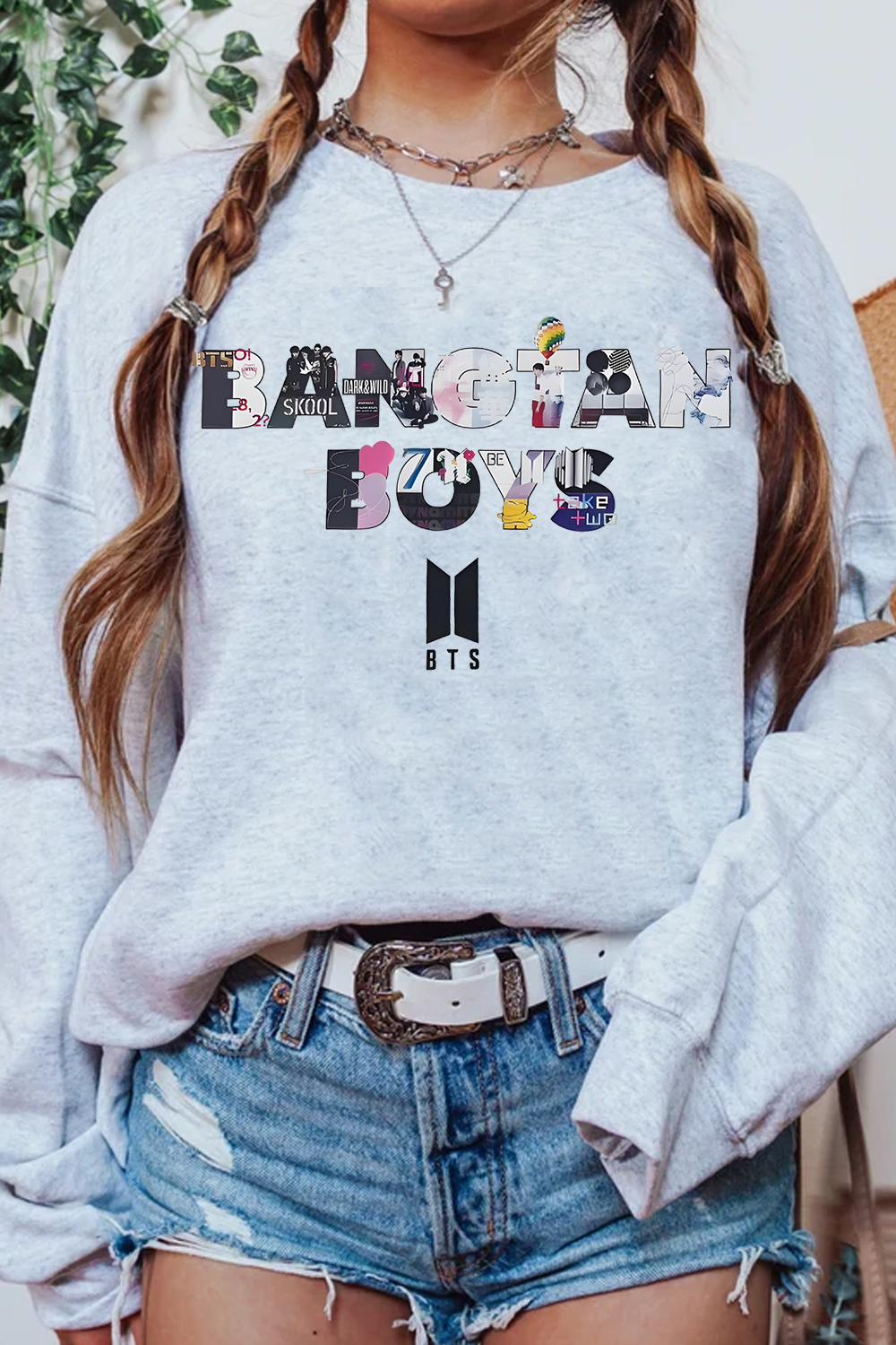 bts crew neck sweatshirt