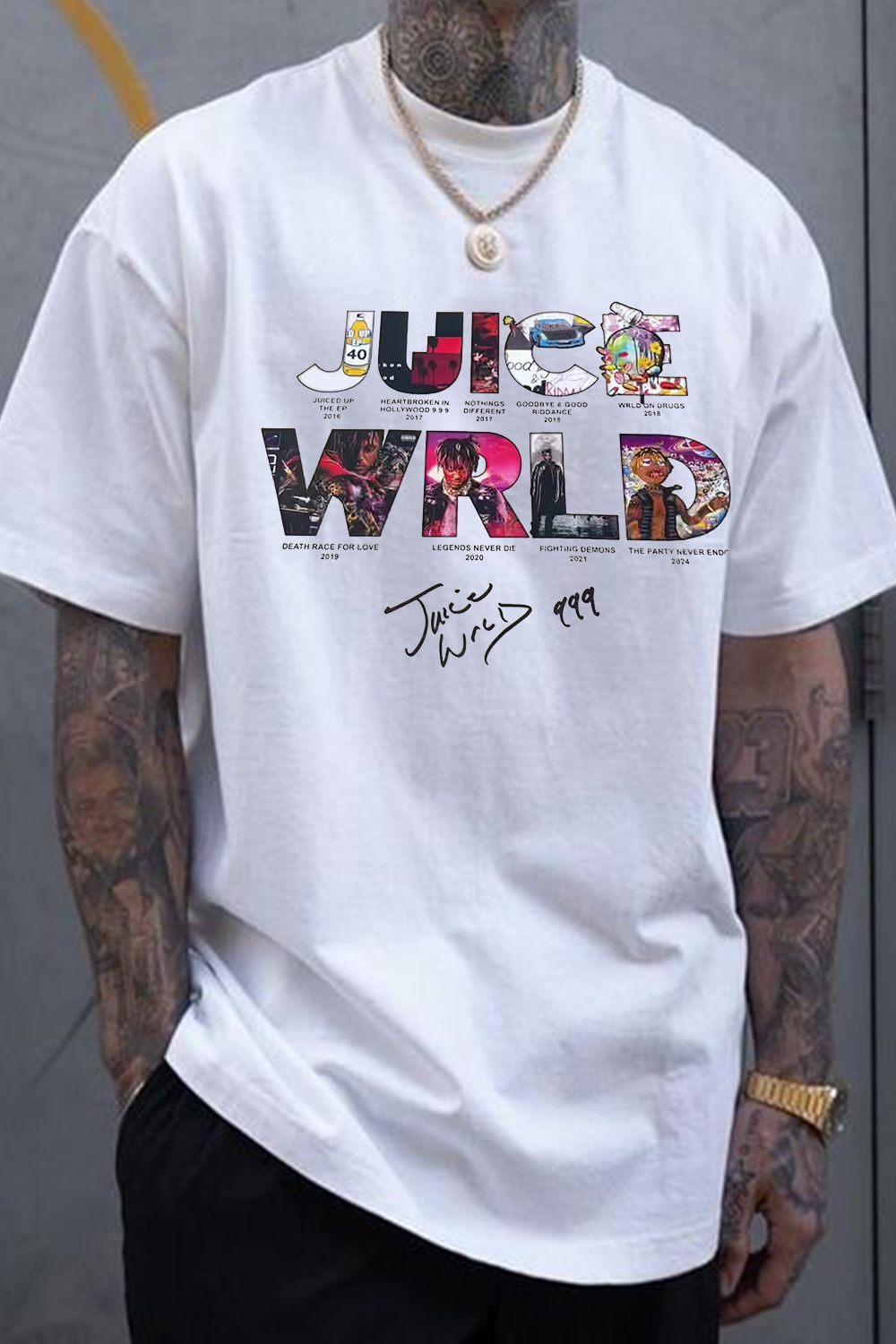 WRLD letter print men's short-sleeved T-shirt