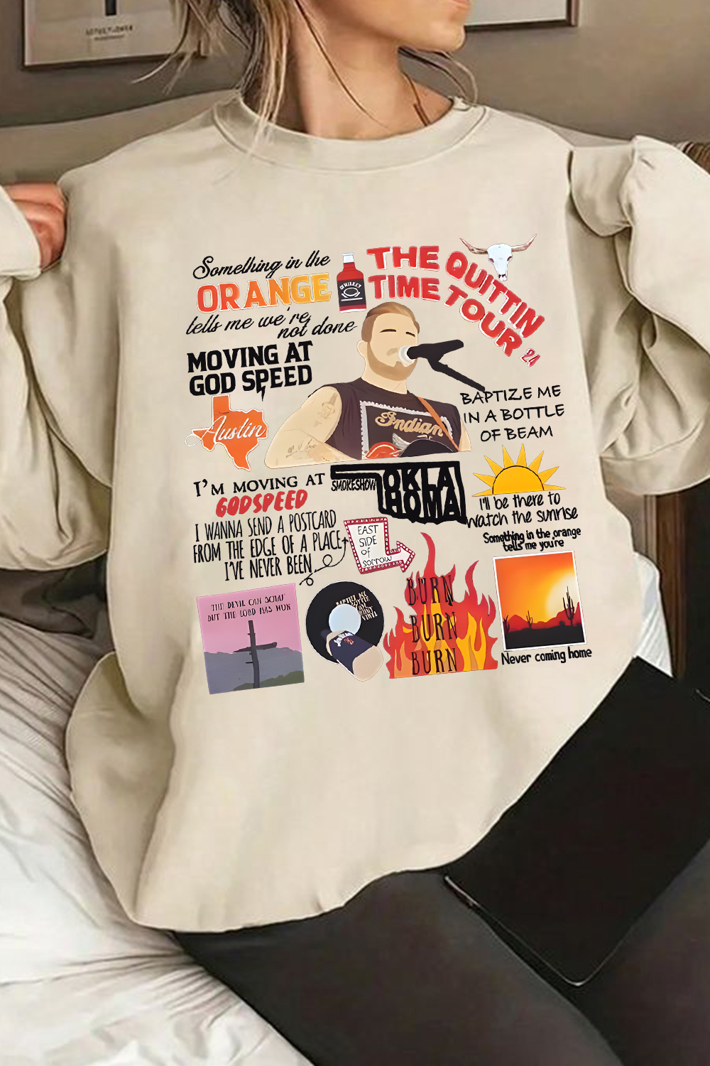 Zach Bryan Cartoon Personalized Print Women's Sweatshirt