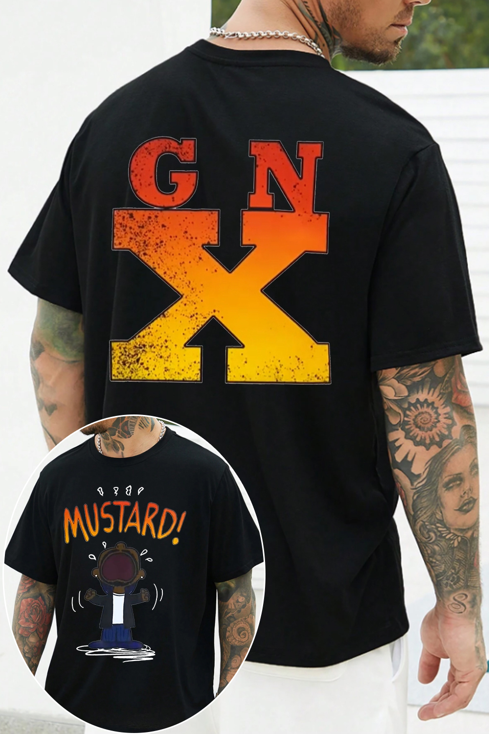 GNX double-sided printed men's short-sleeved T-shirt