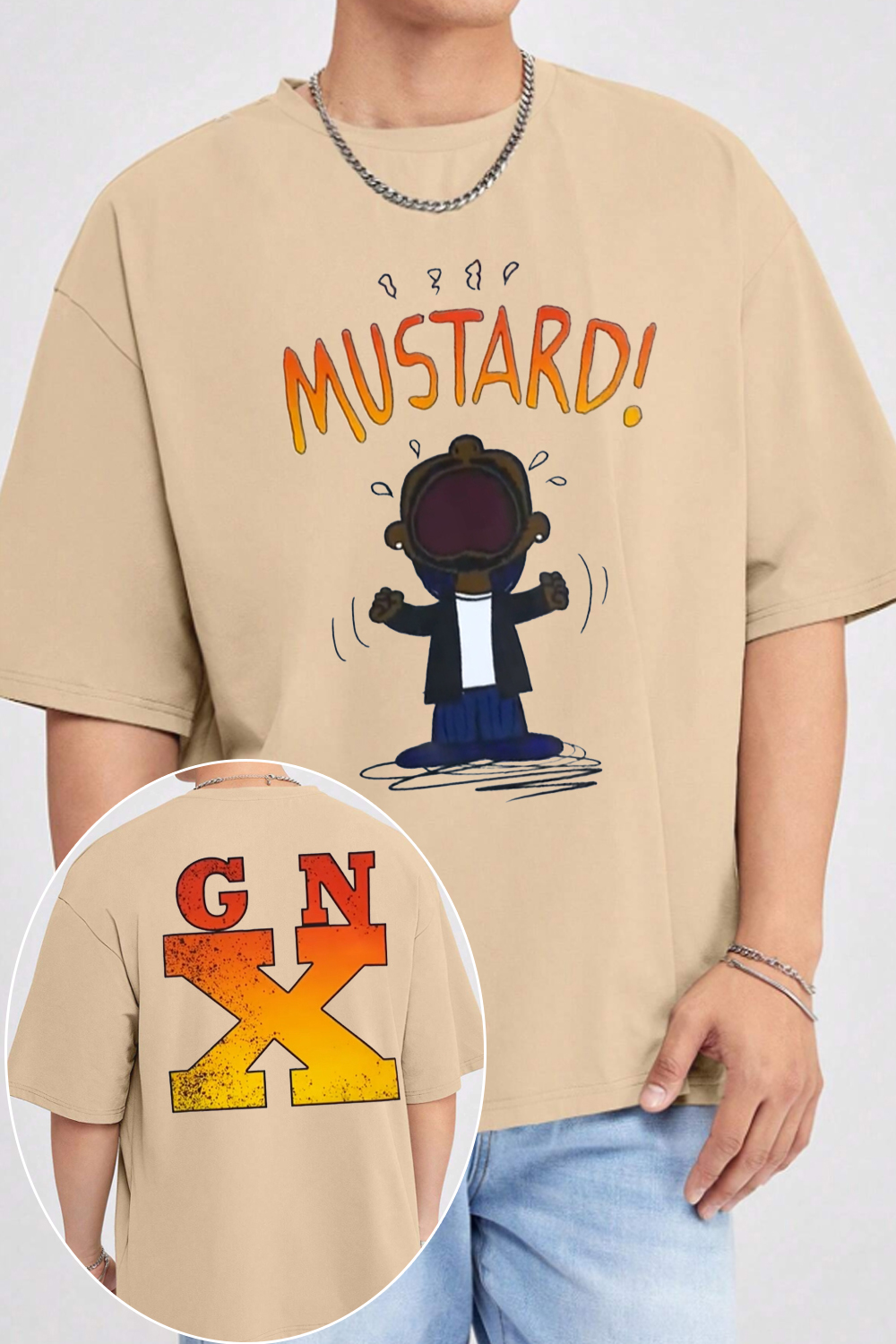 GNX double-sided printed men's short-sleeved T-shirt