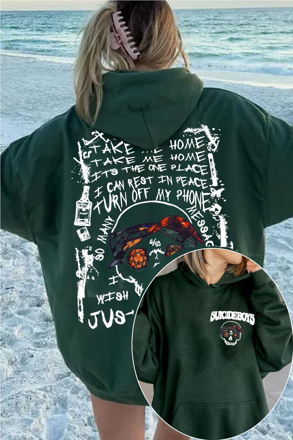 $uicideboy$Double-sided printed women's sweatshirt