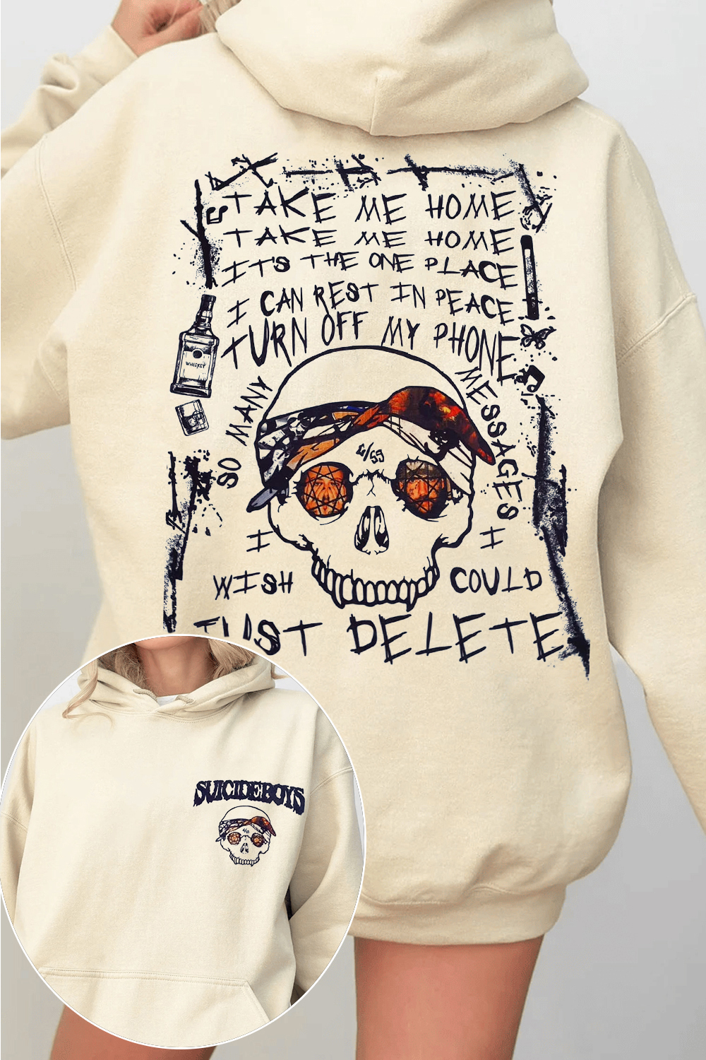 $uicideboy$Double-sided printed women's sweatshirt