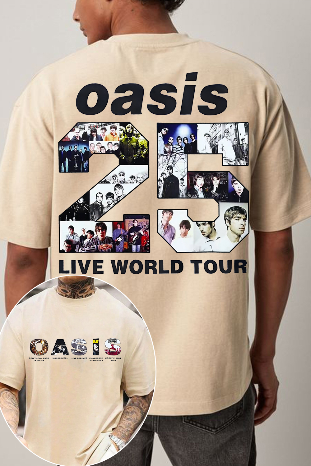 Oasis Unisex T Shirt Definitely Maybe Promo Official Reunion Tour 2025
