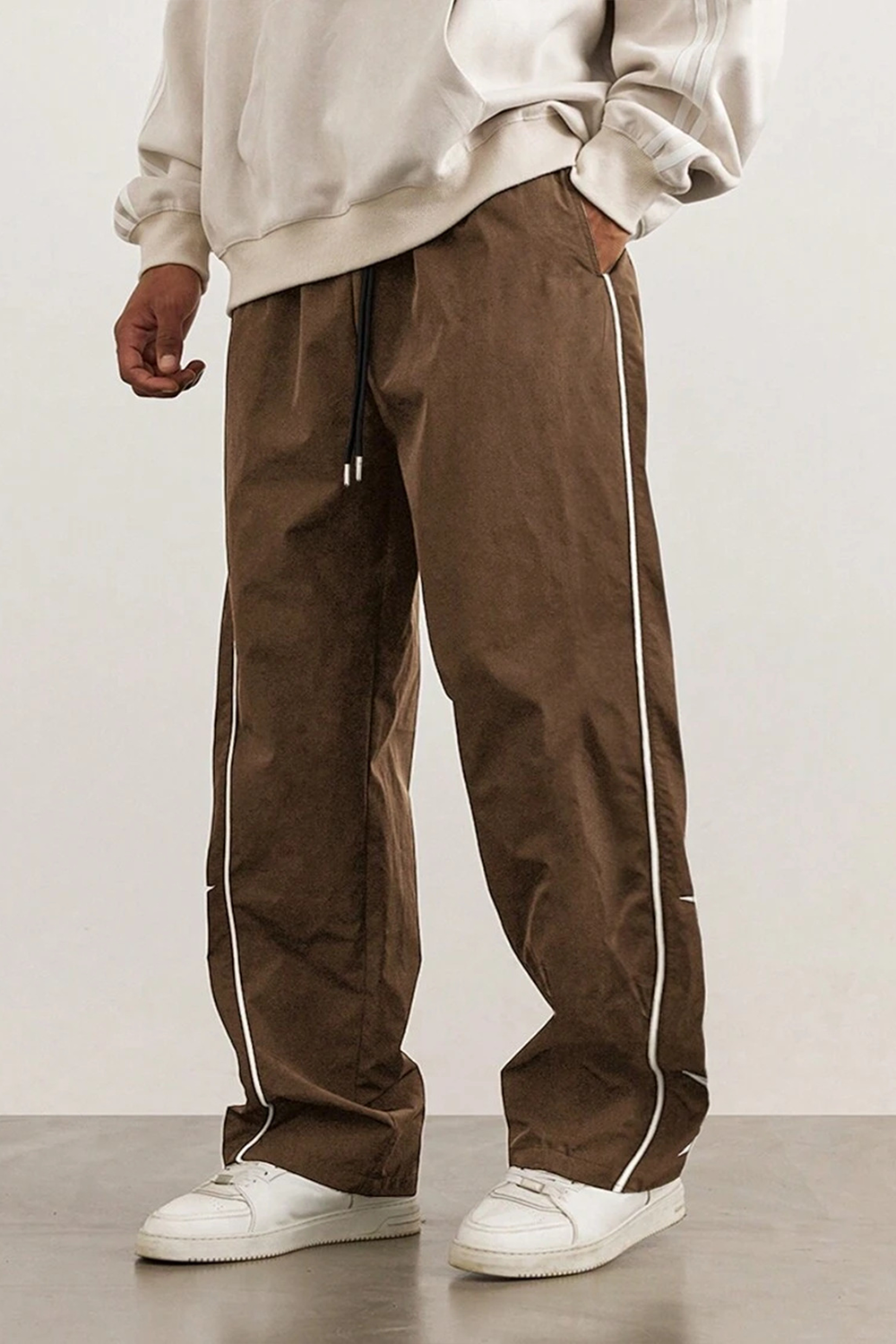 Embroidered casual high street retro loose trousers