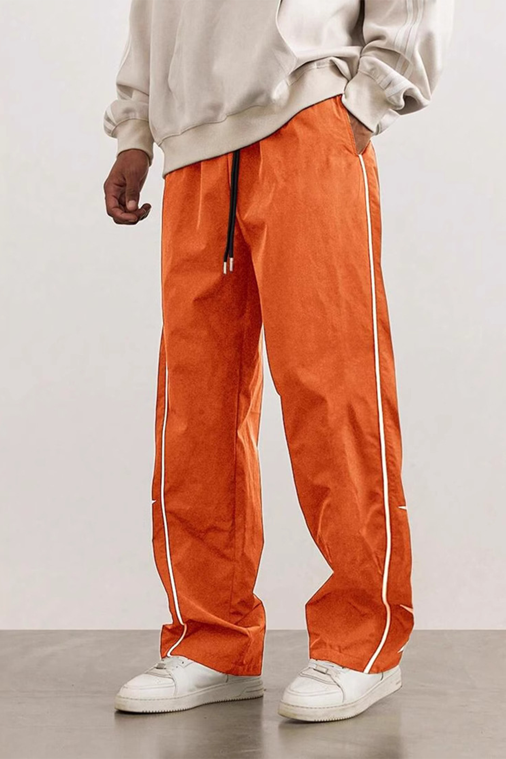 Embroidered casual high street retro loose trousers