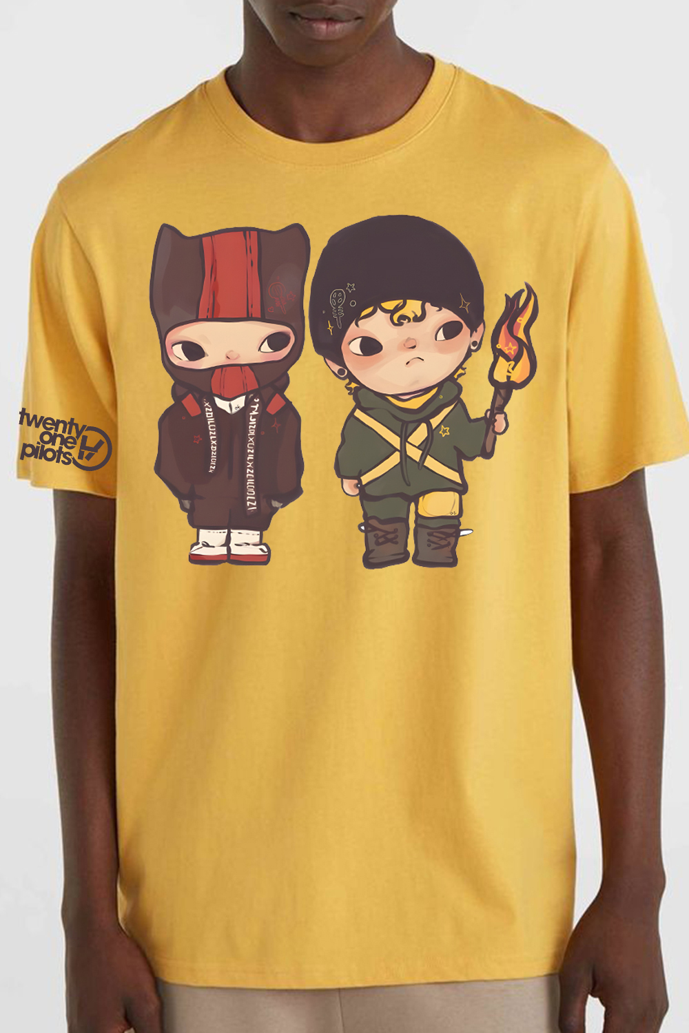 Twenty One Pilots Cartoon Print T-Shirt