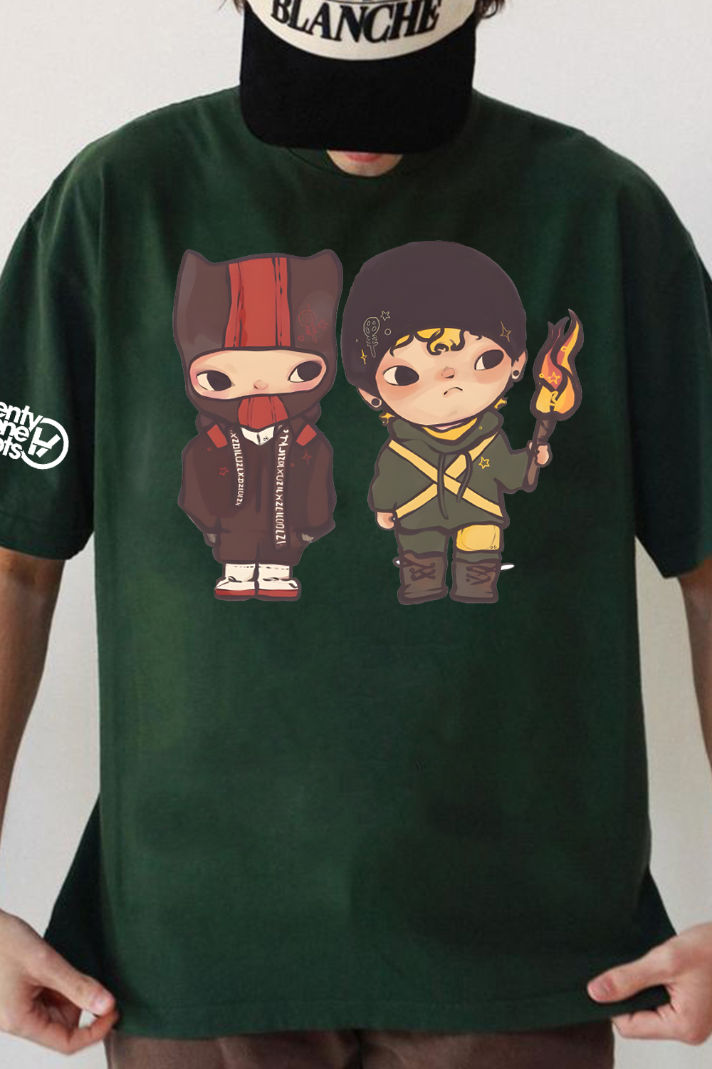 Twenty One Pilots Cartoon Print T-Shirt