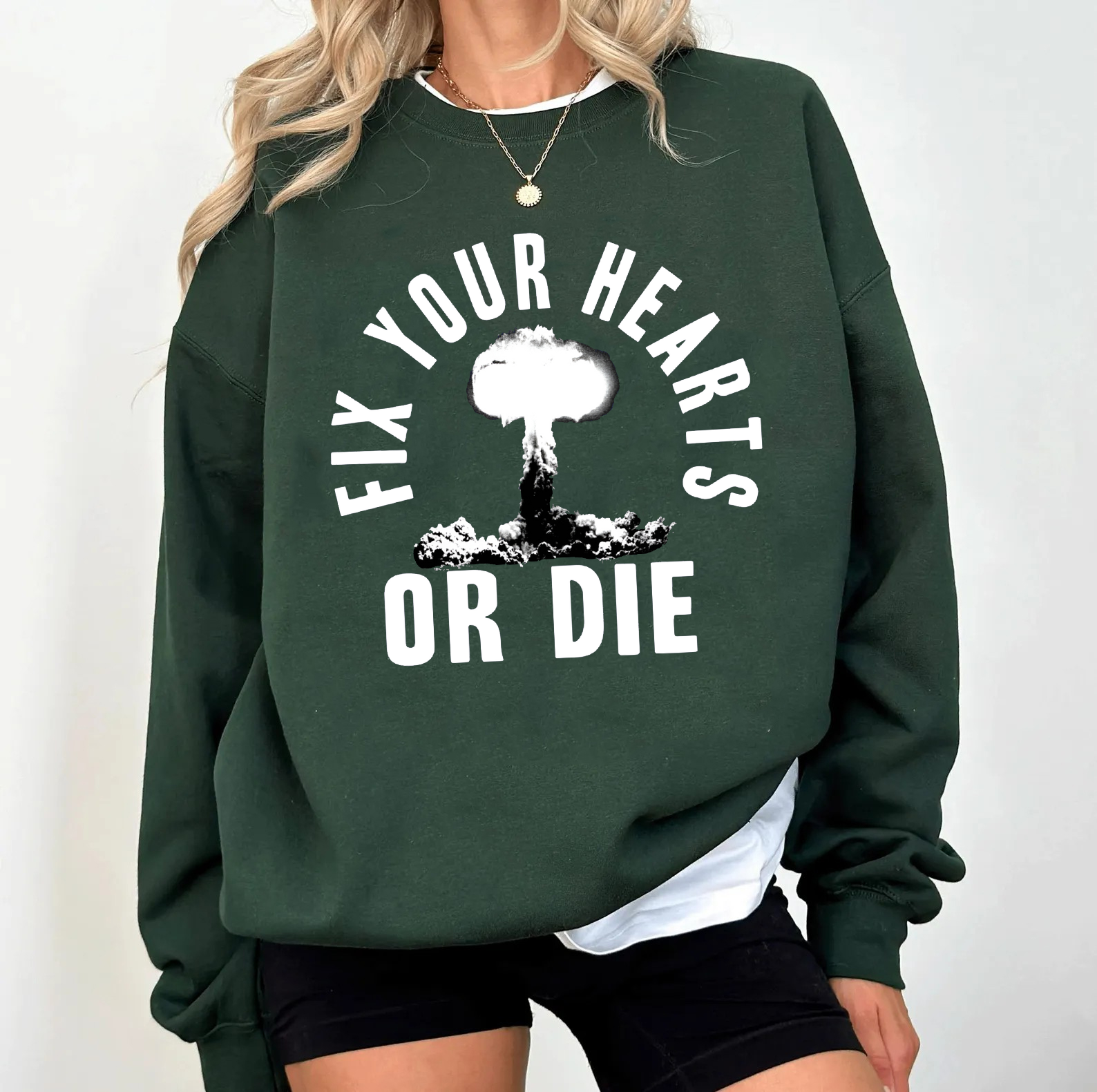 Fix Your Hearts Or Die Heather Black Rock Tshirts/Sweatshirts/Hoodies