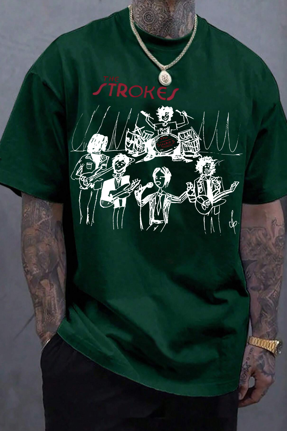 The Strokes band Tour Reprint Fans T-shirt White Gildan Classic
