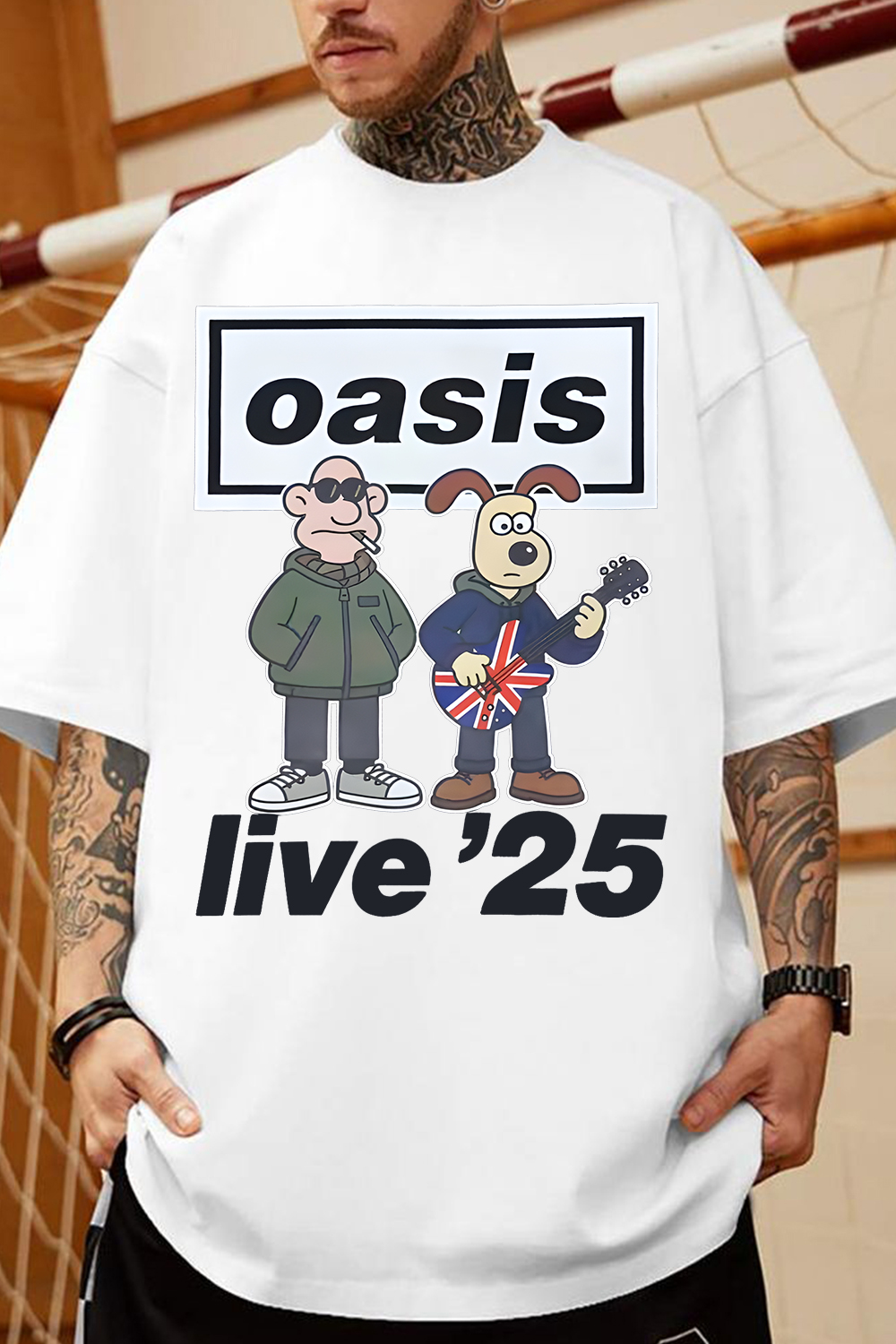 Oasis ver Wallace & Gromit tee