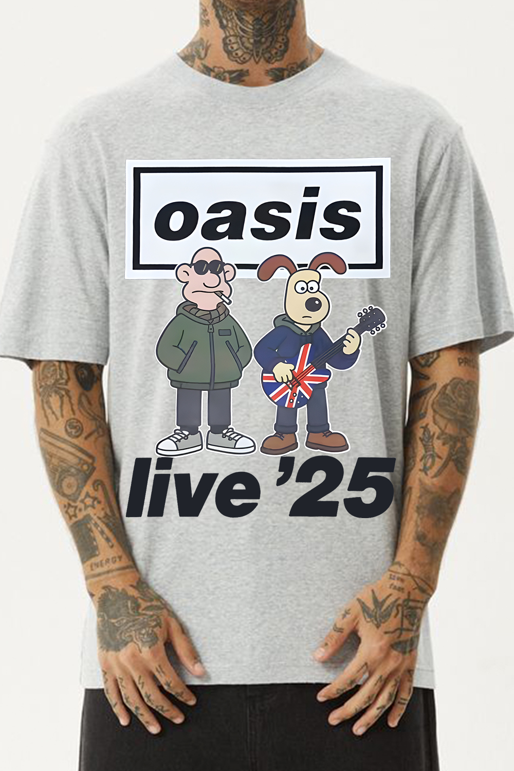 Oasis ver Wallace & Gromit tee