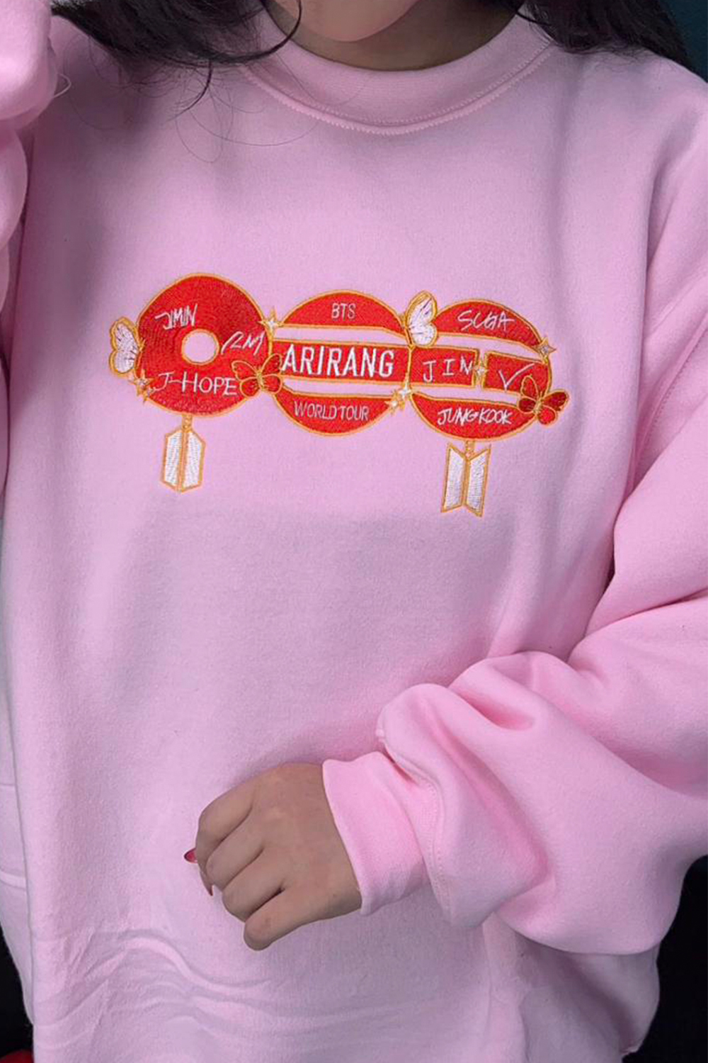 BTS Embroidered Crewneck Sweatshirt