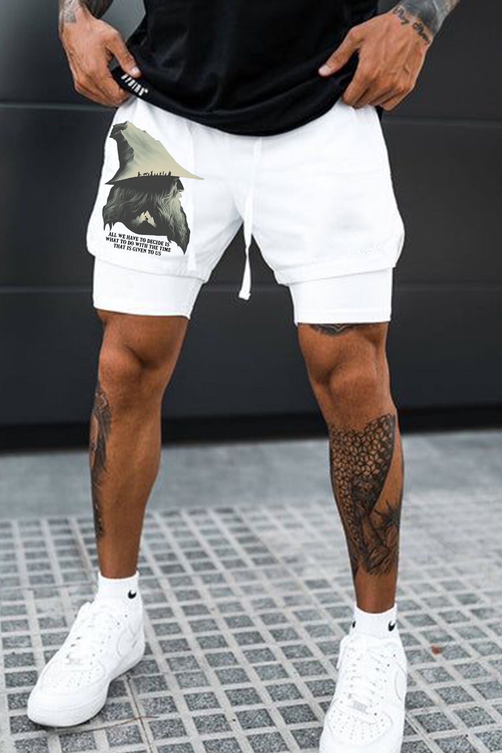 LOTR Gandalf Quote All We Have To Decide Front Vintage casual shorts