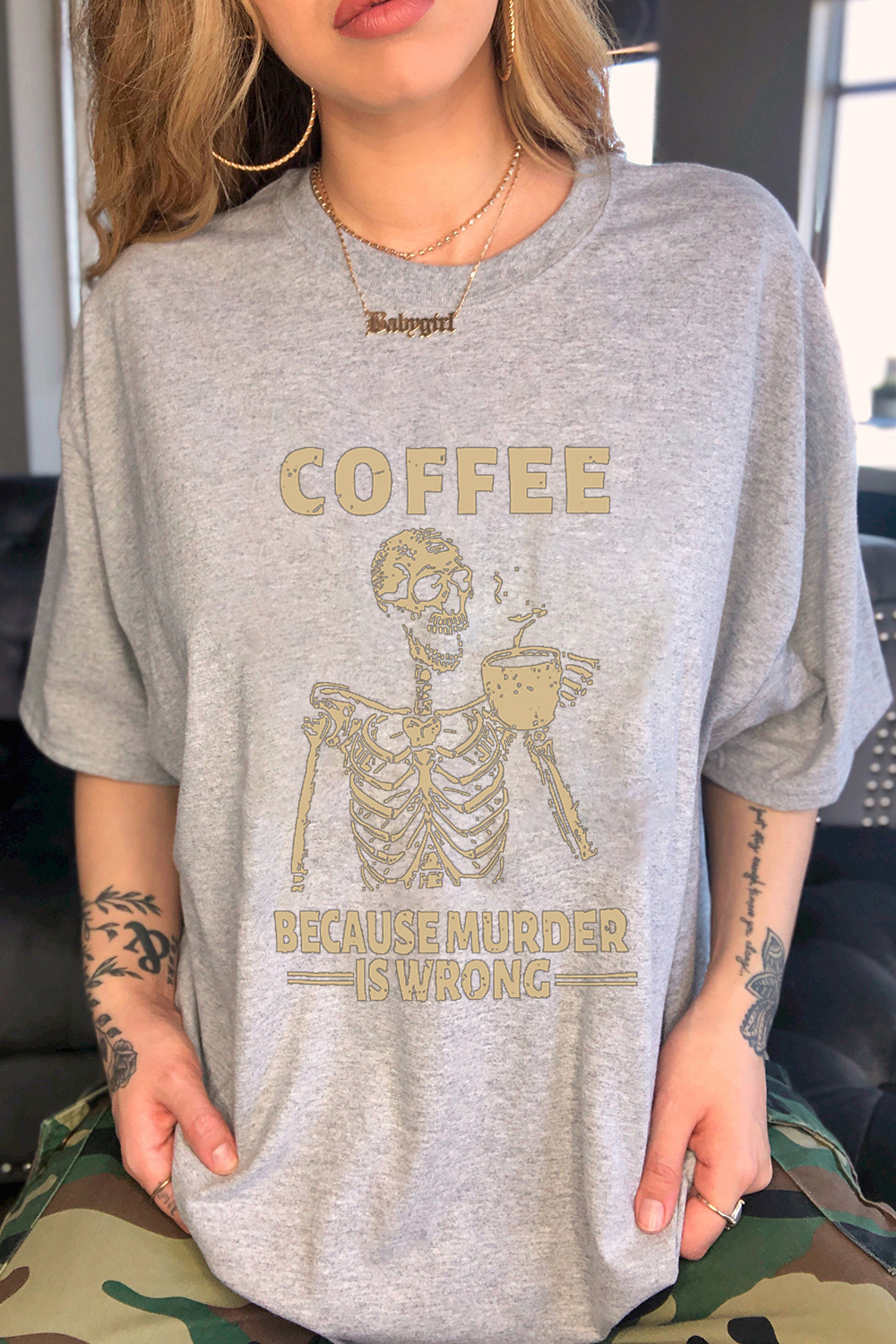 Coffee Because Murder Is Wrong T-shirts