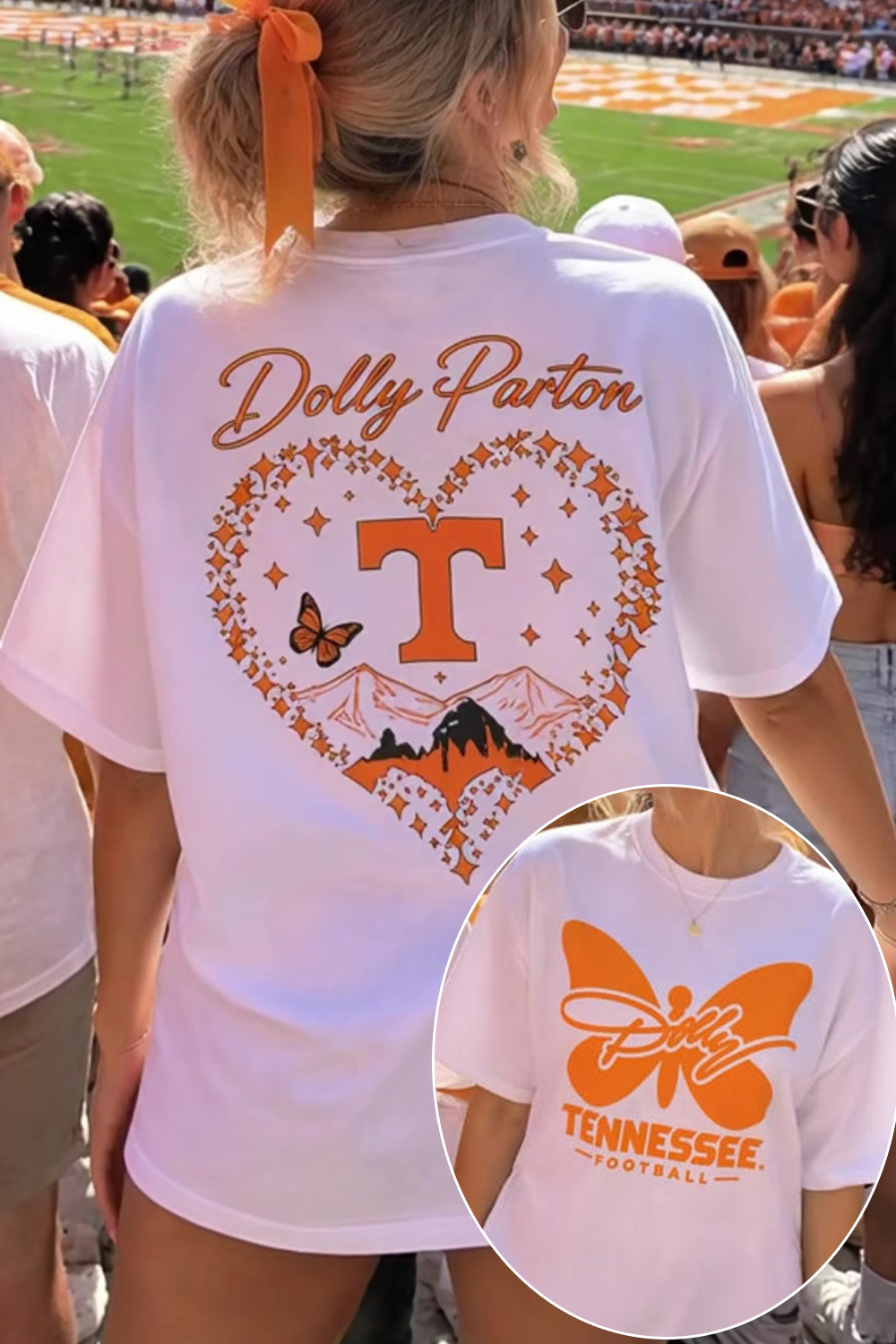 Dolly Parton Tennessee Heart Butterfly Graphic T-Shirt