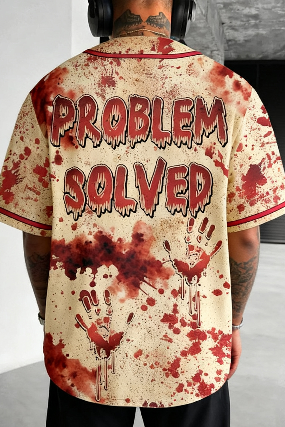 Custom Bloody Halloween Baseball Jersey