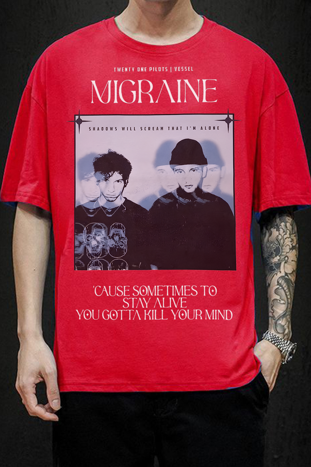 twentyonepilotsedit printed Tee