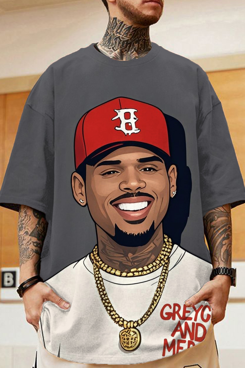 Cb oil painting short-sleeved T-shirt