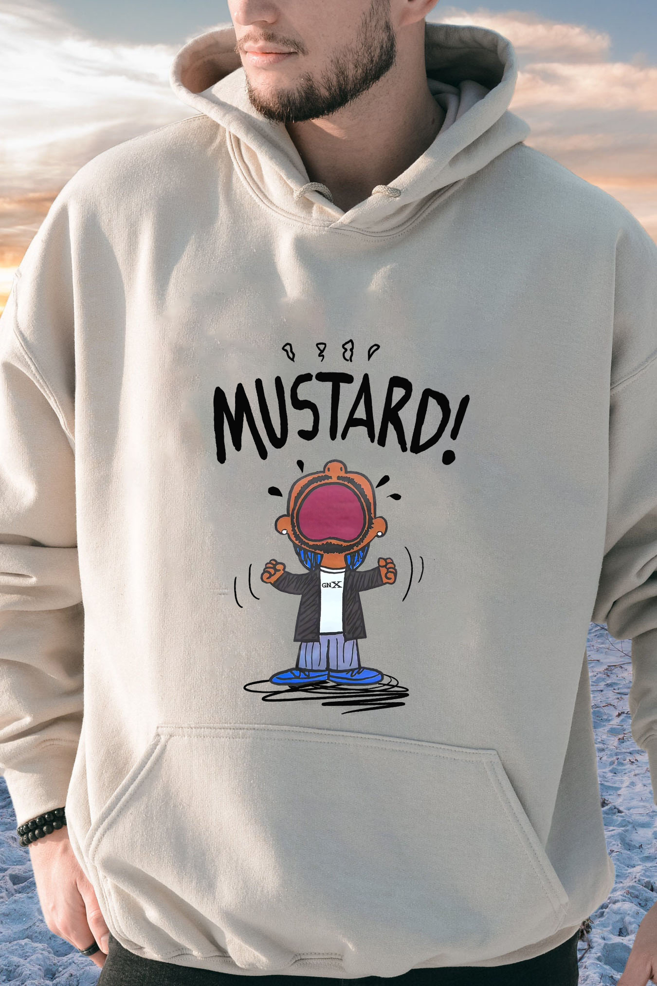 GNX  reversible print men's hoodie