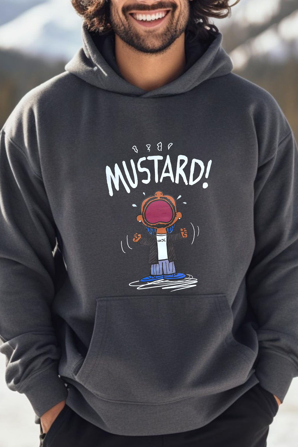 GNX  reversible print men's hoodie