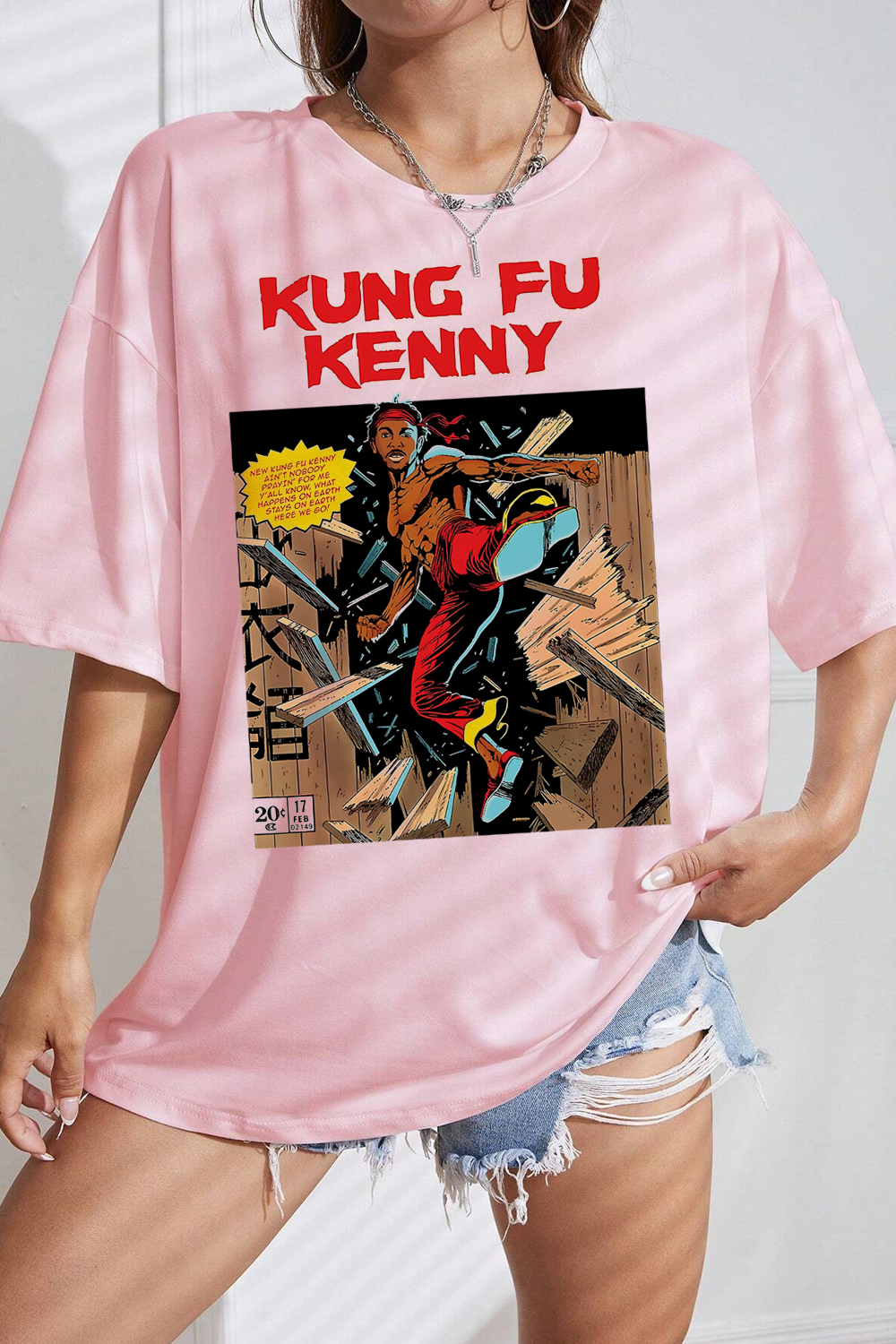 Kendrick Lamar Inspired Kung Fu  Vintage 90's Comic Style Tee For Women