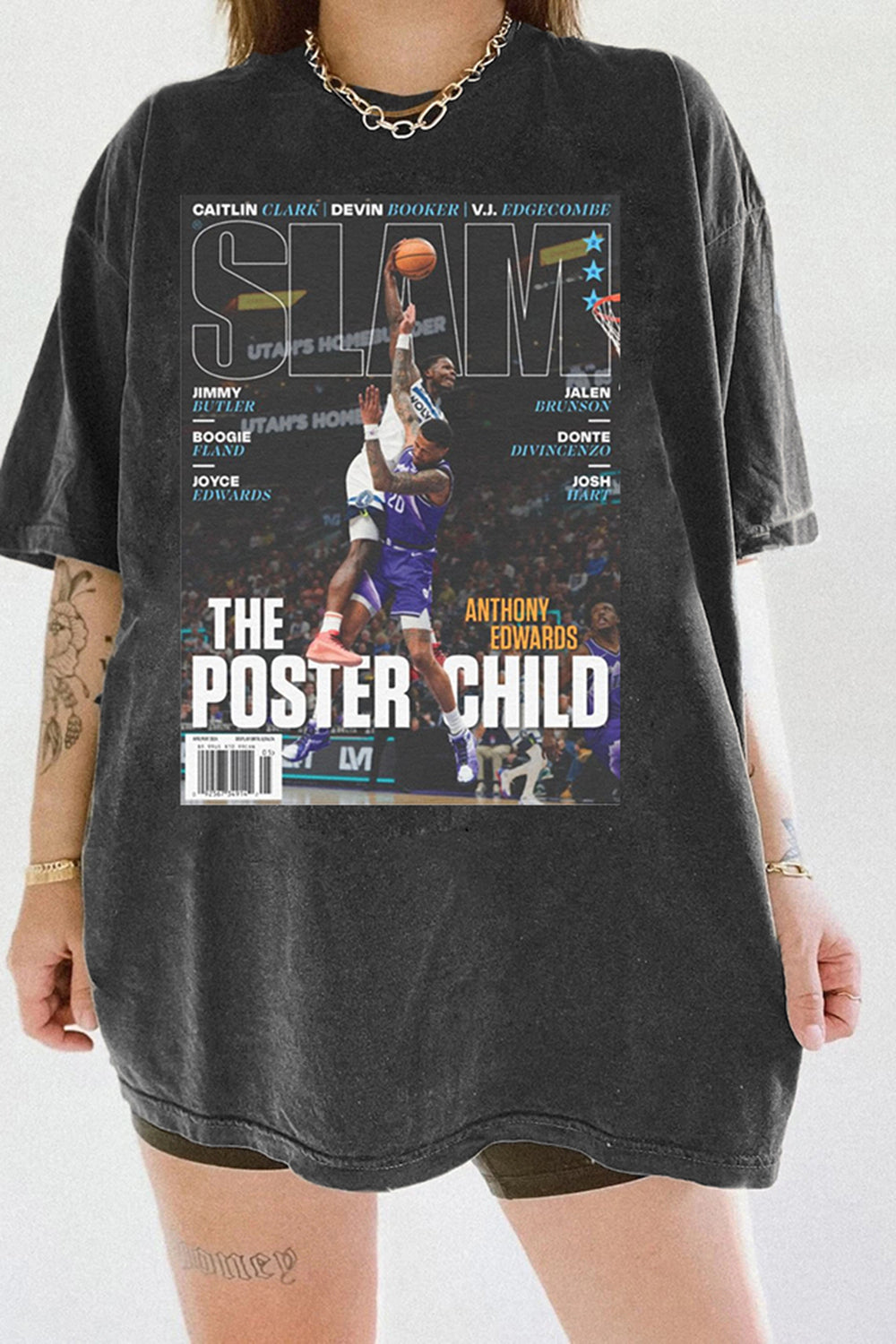 Anthony Edwards Minnesota Timberwolves NBA Slam Cover Tee For Women