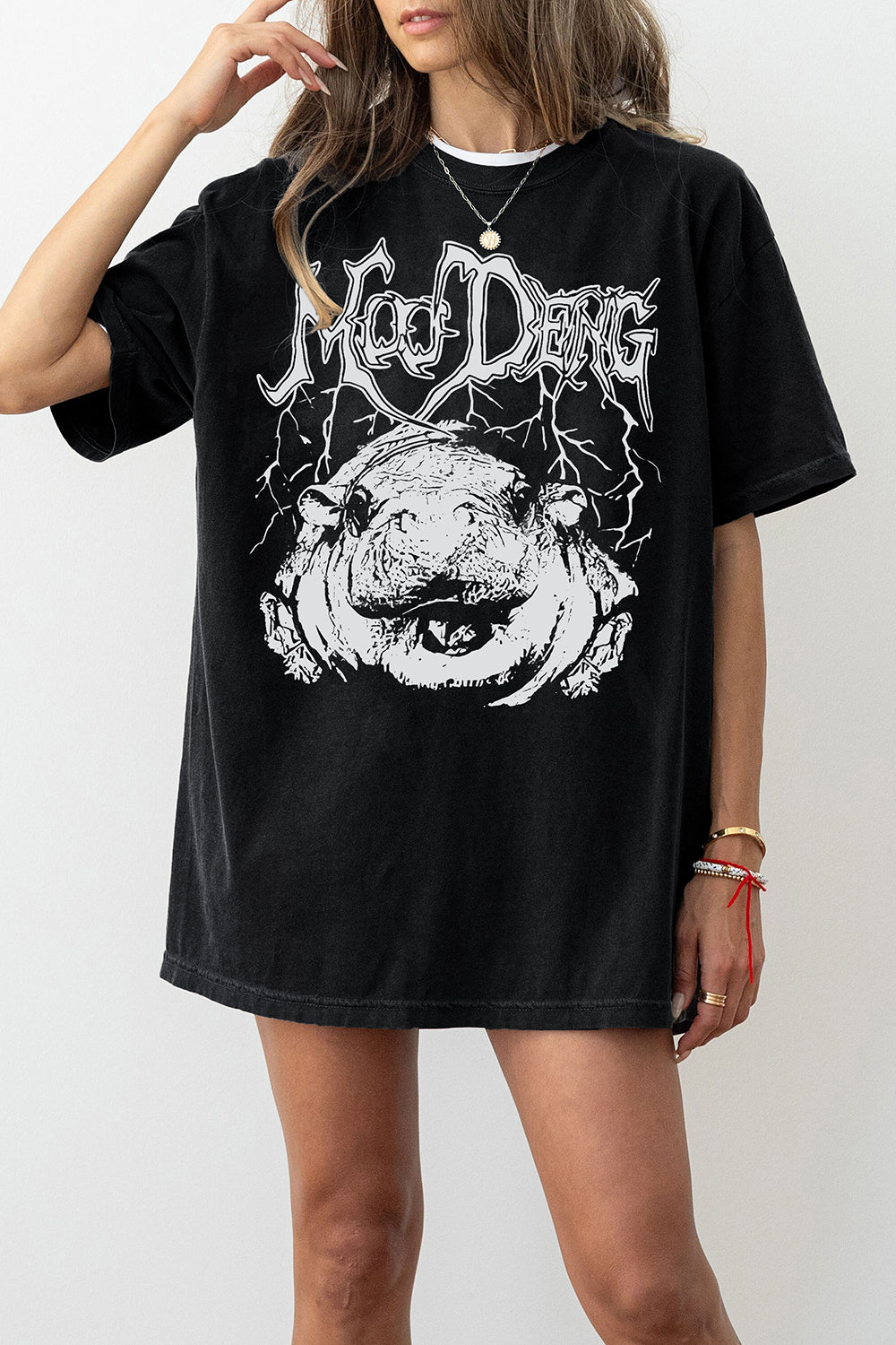 Moo Deng Metal Tee For Women
