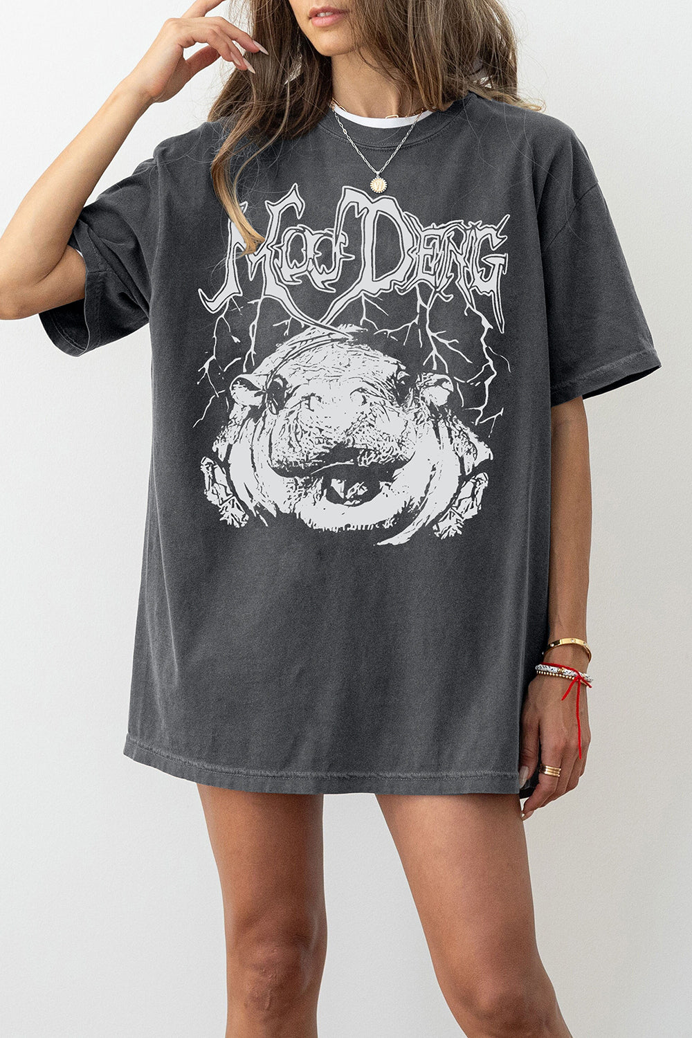 Moo Deng Metal Tee For Women