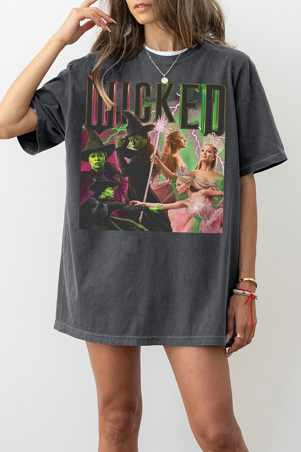 Wicked Movie Merch Elphaba & Glinda Graphic Tee For Women