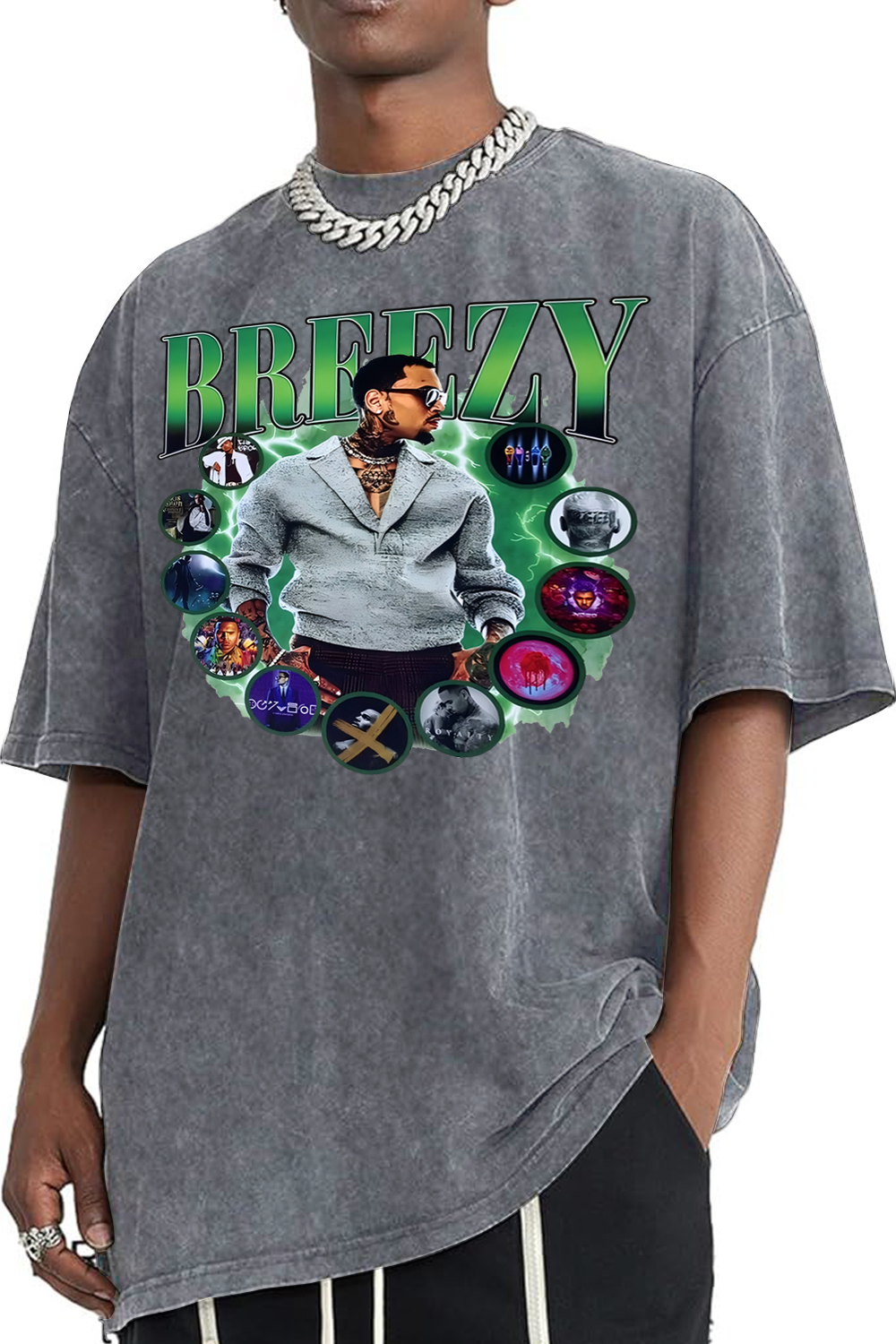 Breeze?washed?cotton?printed?T-shirt