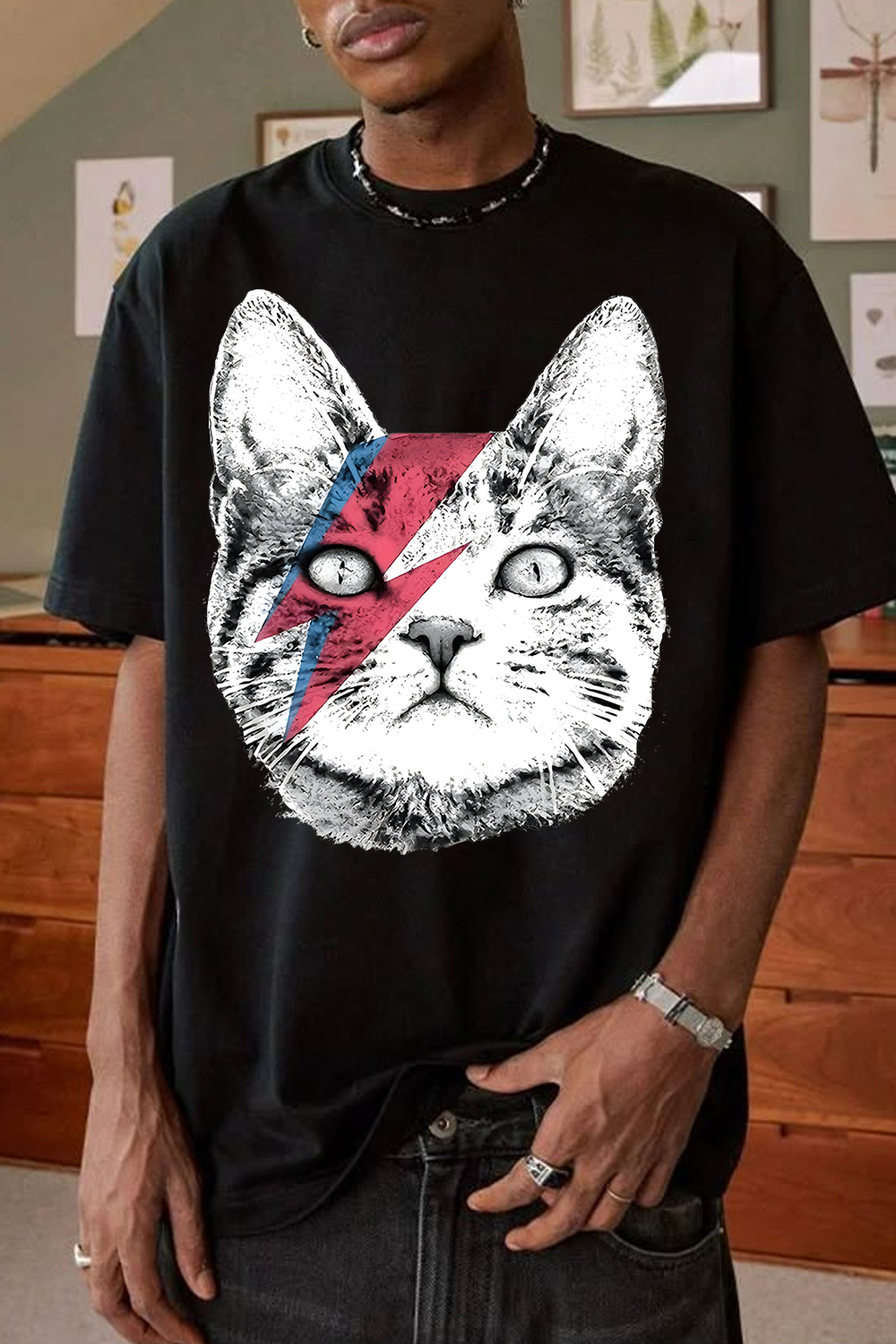 David Bowie Cat Tee