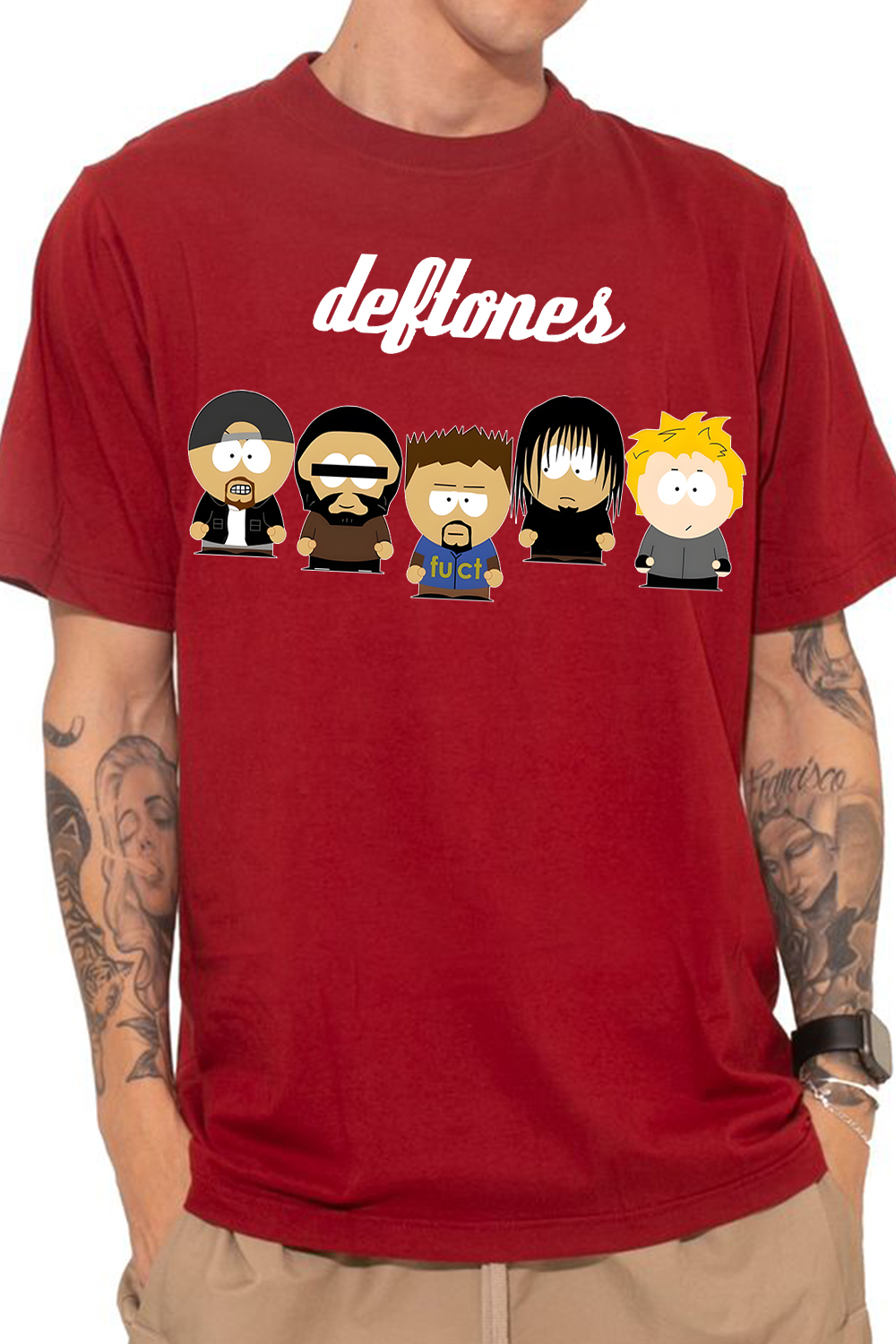 Deftones Cartoon Print Short-Sleeved T-Shirt