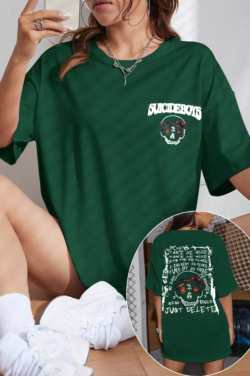 $uicideboy$Double-sided printed short-sleeved T-shirt