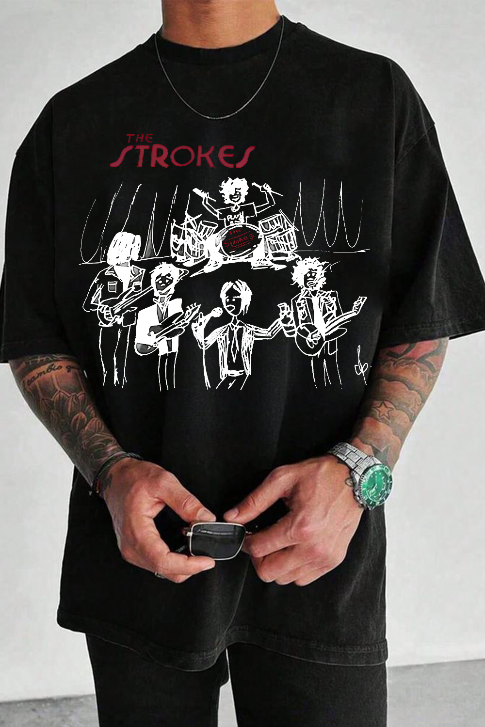 The Strokes band Tour Reprint Fans T-shirt White Gildan Classic
