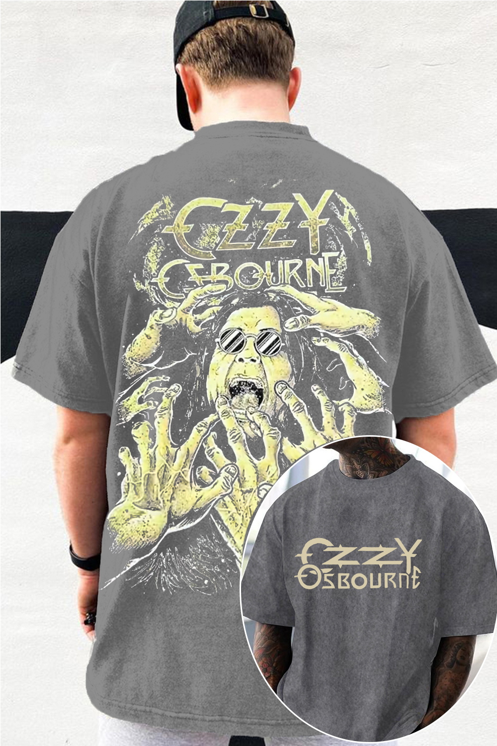 blacksabbath Ozzy washed print tee