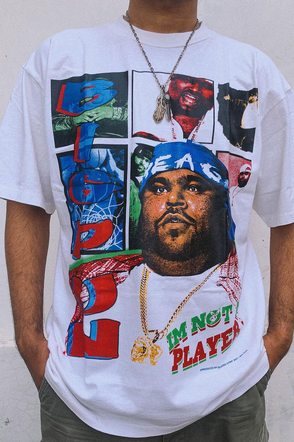 Hip-Hop Singer Front And Back Printed Round Neck Short-Sleeved T-Shirt