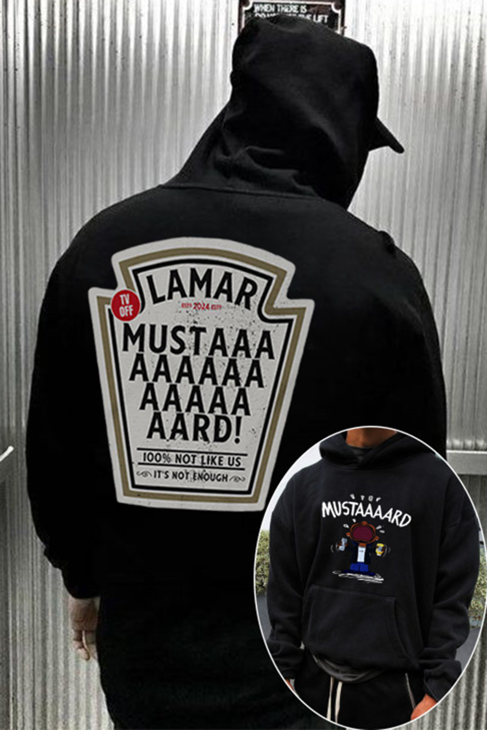 Kendrick Lamar Mustaaaard 2 Sides hoodie For men