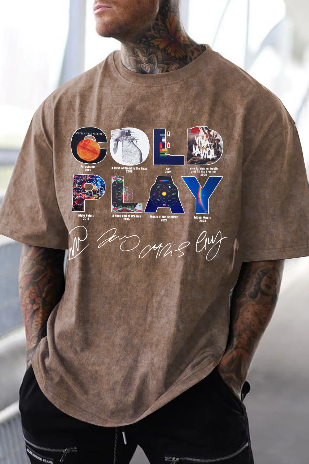 Coldplay washed cotton printed T-shirt