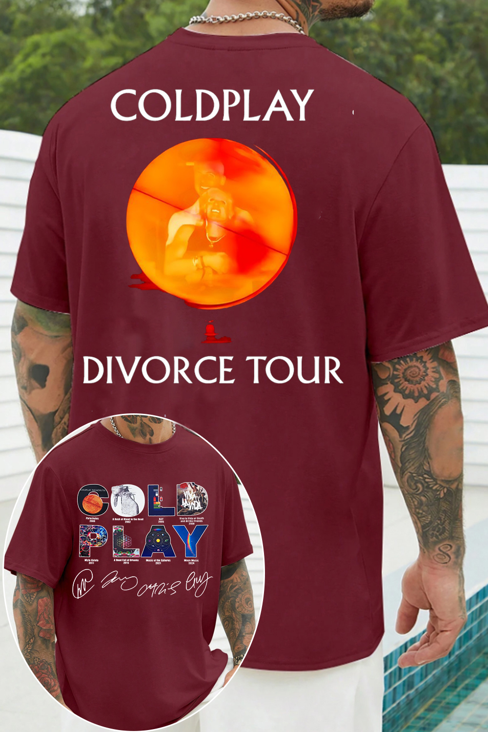 Coldplay 2-side print men tee