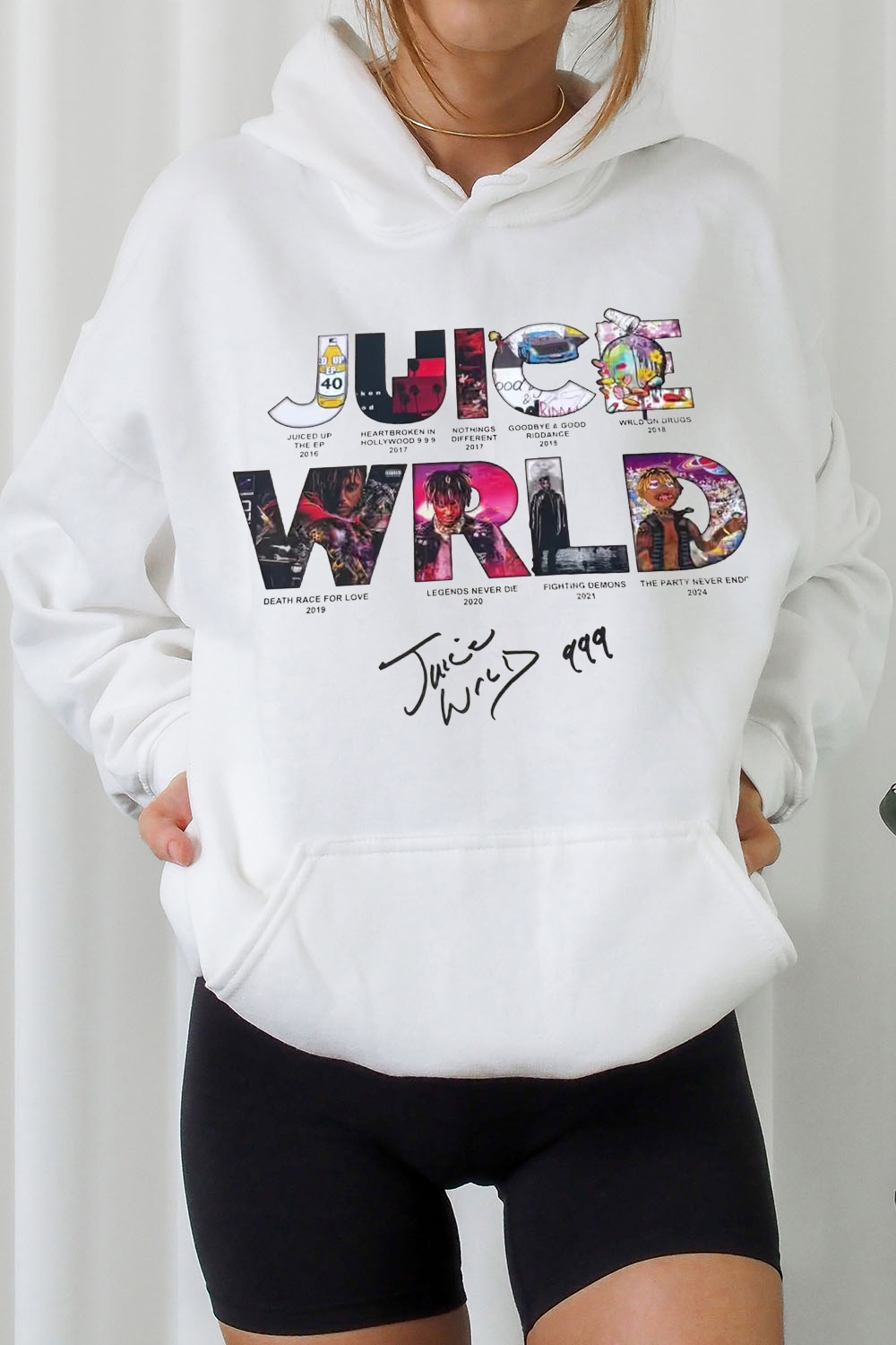 WRLD lettering print hoodie