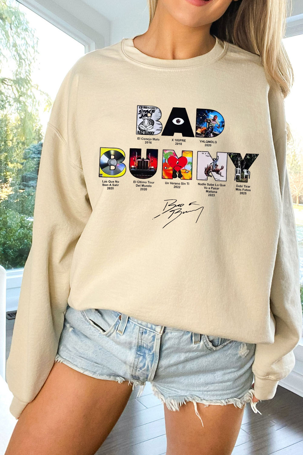 badbunny albums women sweatshirt