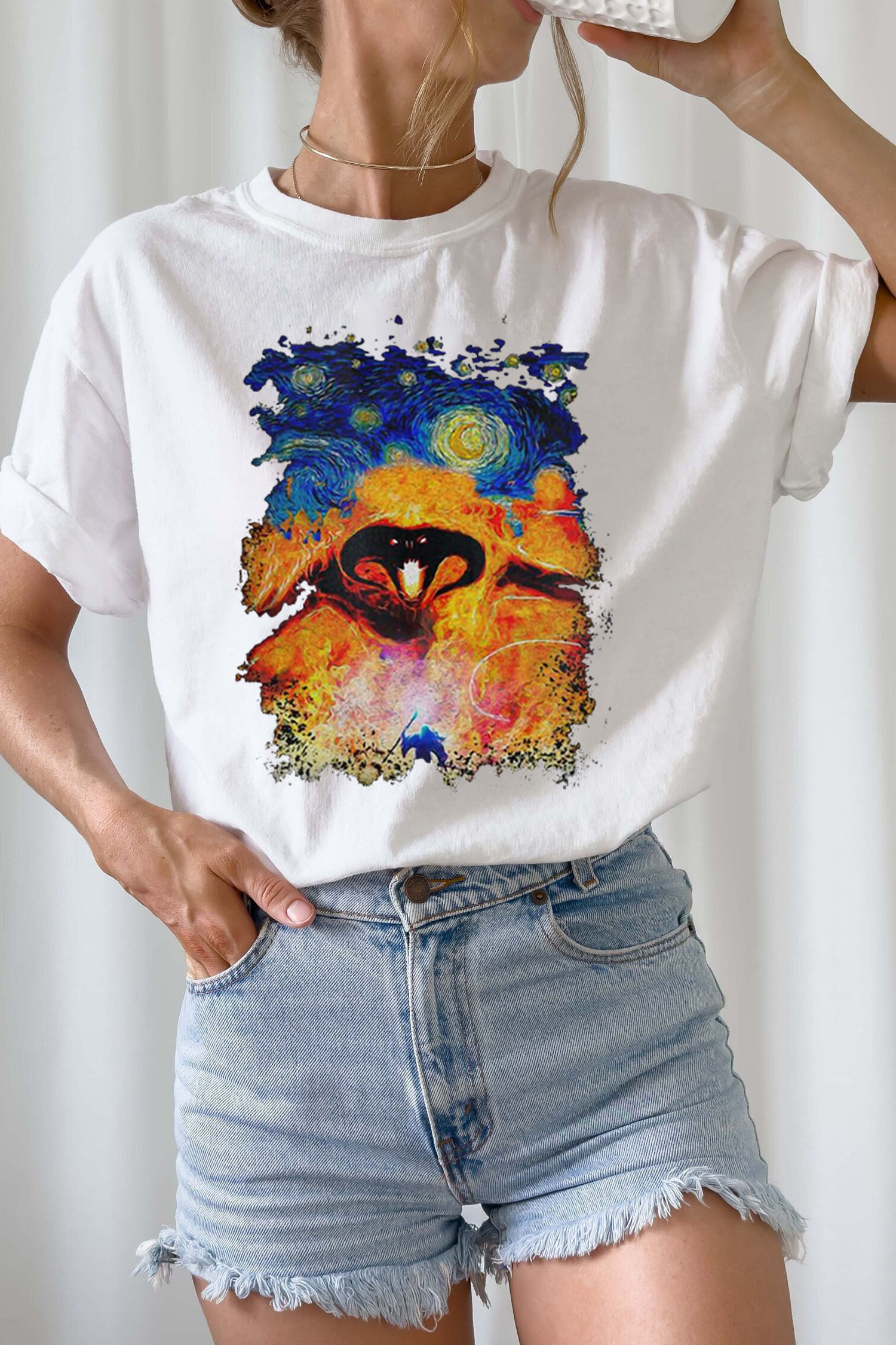 Balrog Starry Night LOTR Vintage Shirt