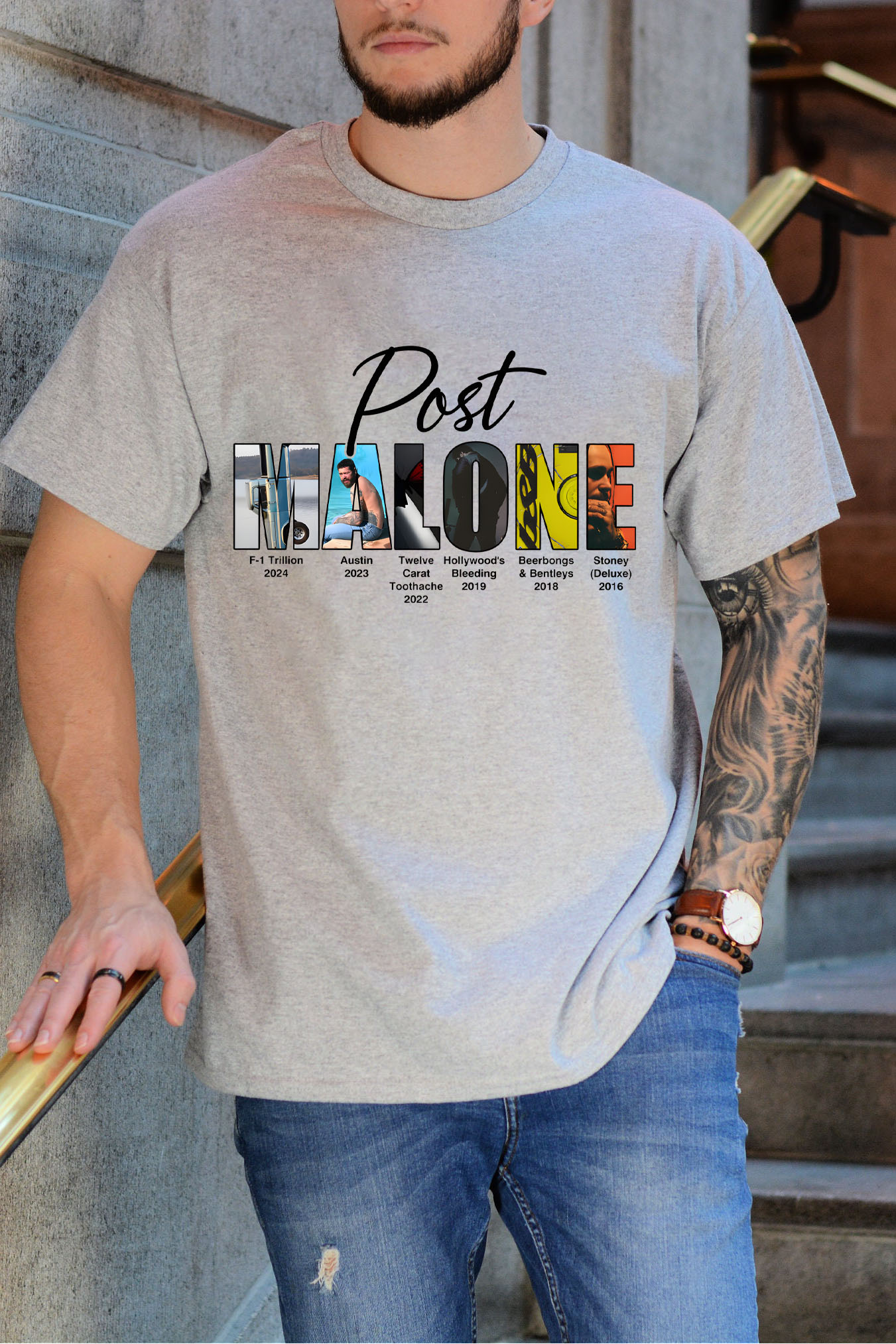 Retro post malone shirt vintage 90s style shirt-Men