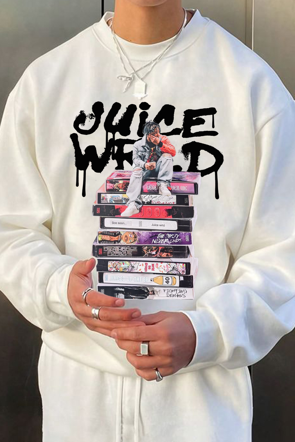 Juicewrld long sleeve round neck men's sweatshirt